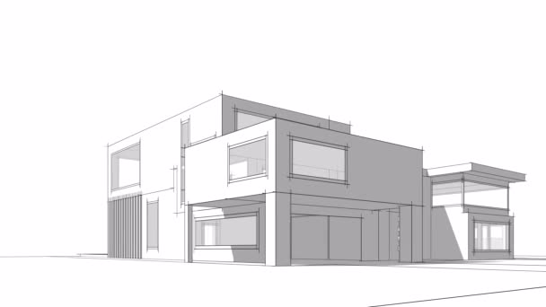 Vilă Clădire Arhitecturală Desen Vector Animație — Videoclip de stoc