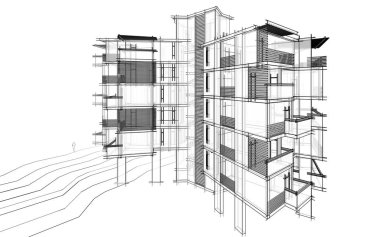 soyut mimari duvar kağıdı tasarımı, dijital konsept arkaplan