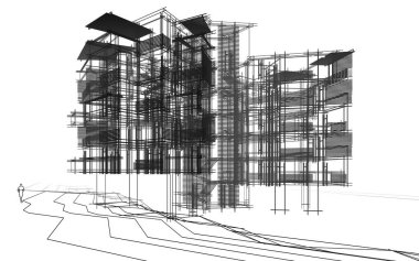 soyut mimari duvar kağıdı tasarımı, dijital konsept arkaplan