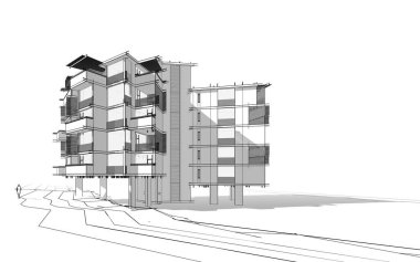 soyut mimari duvar kağıdı tasarımı, dijital konsept arkaplan