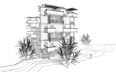 soyut mimari duvar kağıdı tasarımı, dijital konsept arkaplan