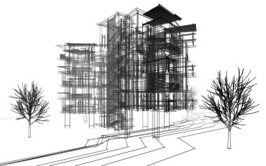 soyut mimari duvar kağıdı tasarımı, dijital konsept arkaplan