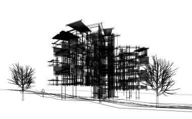 soyut mimari duvar kağıdı tasarımı, dijital konsept arkaplan