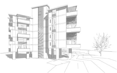 soyut mimari duvar kağıdı tasarımı, dijital konsept arkaplan