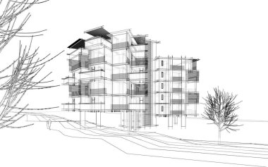 soyut mimari duvar kağıdı tasarımı, dijital konsept arkaplan