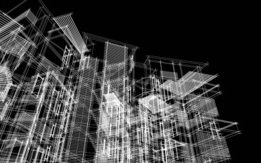 soyut mimari duvar kağıdı tasarımı, dijital konsept arkaplan