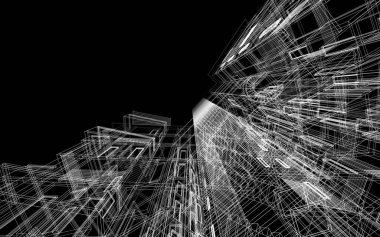 soyut mimari duvar kağıdı tasarımı, dijital konsept arkaplan