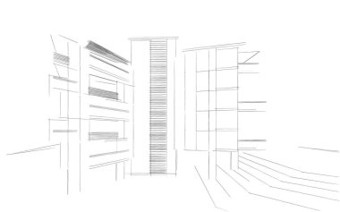 soyut mimari duvar kağıdı tasarımı, dijital konsept arkaplan