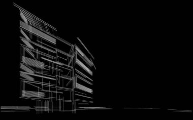 Binanın mimari 3d çizim çizim ev