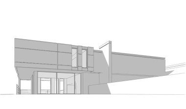 Binanın mimari 3d çizim çizim ev