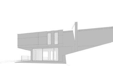 Binanın mimari 3d çizim çizim ev