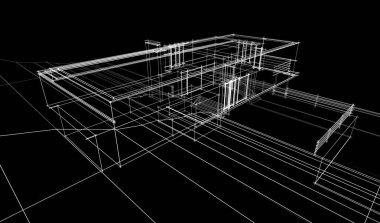 Binanın mimari 3d çizim çizim ev