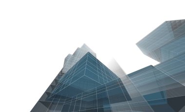 soyut mimari duvar kağıdı gökdelen tasarımı, dijital konsept arkaplan