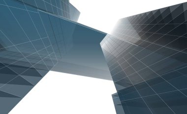 soyut mimari duvar kağıdı gökdelen tasarımı, dijital konsept arkaplan