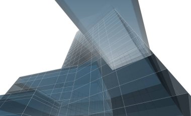 soyut mimari duvar kağıdı gökdelen tasarımı, dijital konsept arkaplan