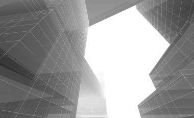 soyut mimari duvar kağıdı gökdelen tasarımı, dijital konsept arkaplan