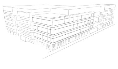 abstract architectural wallpaper high building design, digital concept background