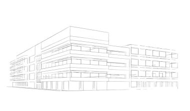 abstract architectural wallpaper high building design, digital concept background