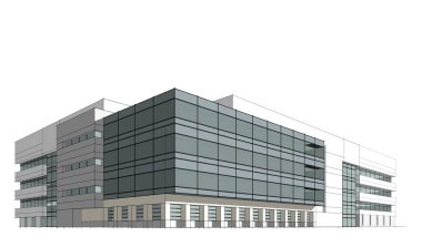 abstract architectural wallpaper high building design, digital concept background