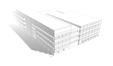 abstract architectural wallpaper high building design, digital concept background