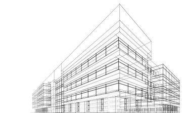 abstract architectural wallpaper high building design, digital concept background