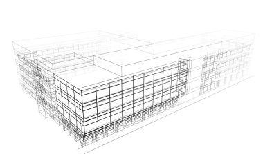 abstract architectural wallpaper high building design, digital concept background