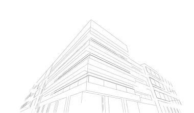 abstract architectural wallpaper high building design, digital concept background