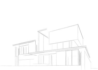 Binanın mimari 3d çizim çizim ev