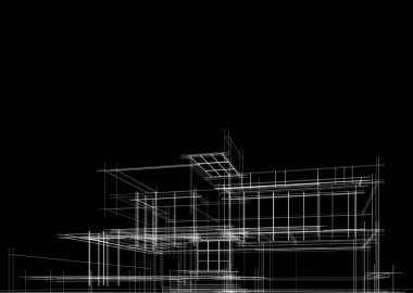 Binanın mimari 3d çizim çizim ev