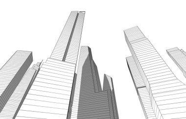 soyut mimari duvar kağıdı gökdelen tasarımı, dijital konsept arkaplan