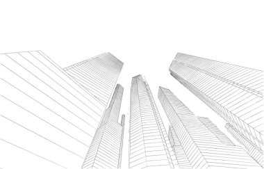 soyut mimari duvar kağıdı gökdelen tasarımı, dijital konsept arkaplan