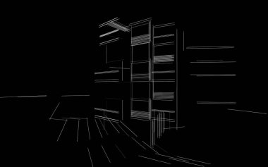 abstract architectural wallpaper high building design, digital concept background