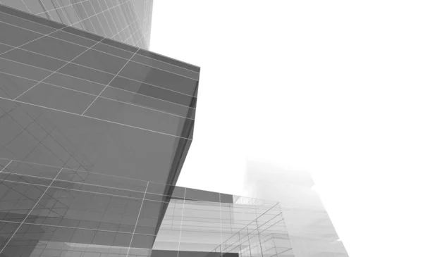 Abstrakt Arkitektonisk Tapet Skyskrapa Byggnad Design Digitalt Koncept Bakgrund — Stockfoto