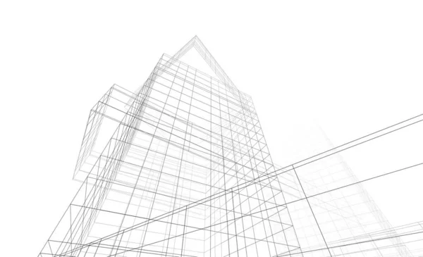 Diseño Abstracto Del Edificio Rascacielos Papel Pintado Arquitectónico Fondo Concepto —  Fotos de Stock