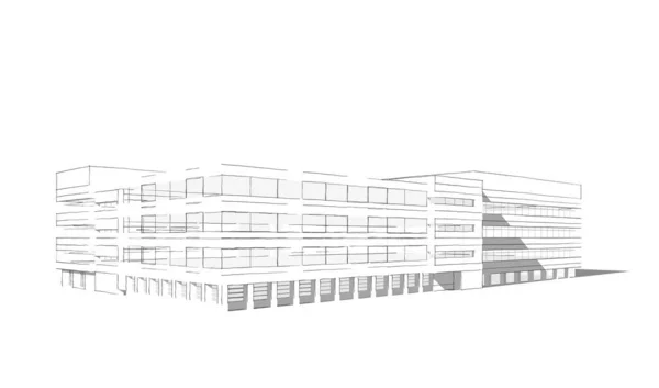 Abstract Architectural Wallpaper High Building Design Digital Concept Background — Foto de Stock