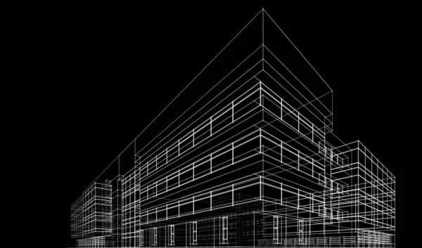 Papier Peint Architectural Abstrait Design Bâtiment Élevé Fond Concept Numérique — Photo