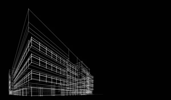 Abstrakti Arkkitehtoninen Tapetti Korkea Rakennuksen Suunnittelu Digitaalinen Konsepti Tausta — kuvapankkivalokuva
