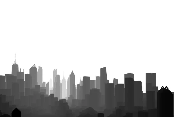 Silhouette City Skyscrapers Background — Stock Photo, Image