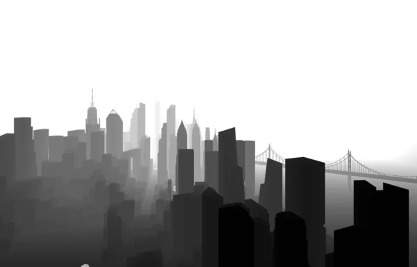Σιλουέτα Της Πόλης Ουρανοξύστες Στο Παρασκήνιο — Φωτογραφία Αρχείου