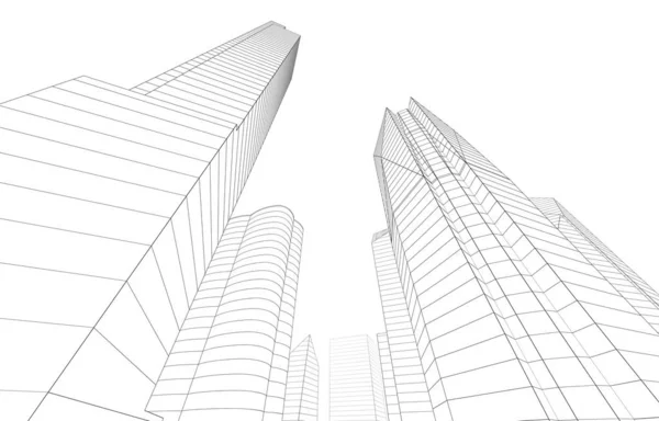 抽象的な建築壁紙の高層ビルの設計 デジタル概念の背景 — ストック写真