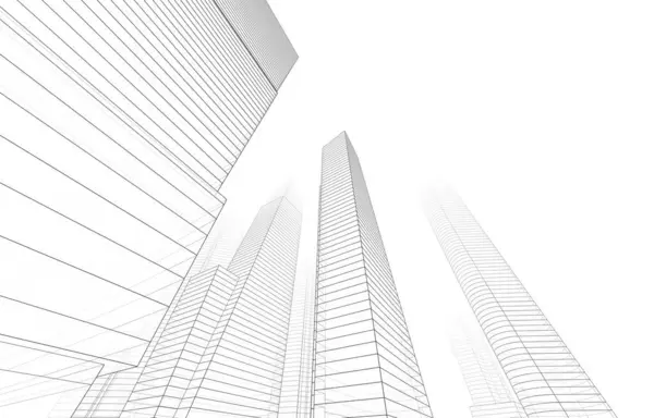 Abstract Architectural Wallpaper Skyscraper Building Design Digital Concept Background — Stock Photo, Image