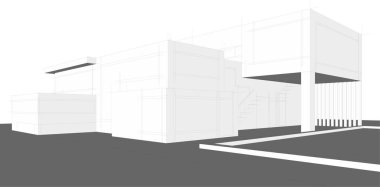 Ev yapımı mimari çizim vektörü illüstrasyonu