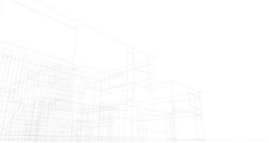 Ev yapımı mimari çizim vektörü illüstrasyonu