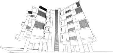 abstract architectural wallpaper high building design, digital concept background