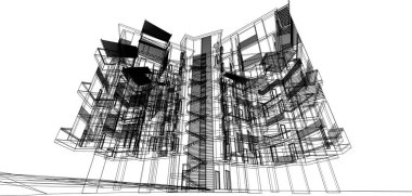 abstract architectural wallpaper high building design, digital concept background