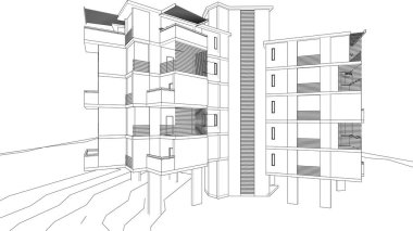 abstract architectural wallpaper high building design, digital concept background