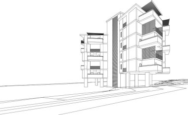 abstract architectural wallpaper high building design, digital concept background