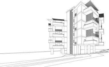 abstract architectural wallpaper high building design, digital concept background