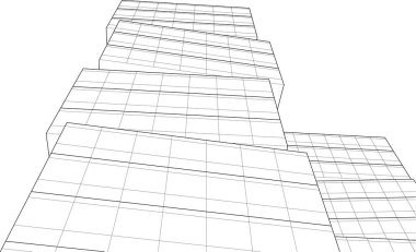 Gelecekçi şehir gökdelenleri arka plan, vektör illüstrasyonu