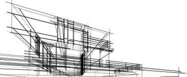 Ev yapımı mimari çizim vektörü illüstrasyonu